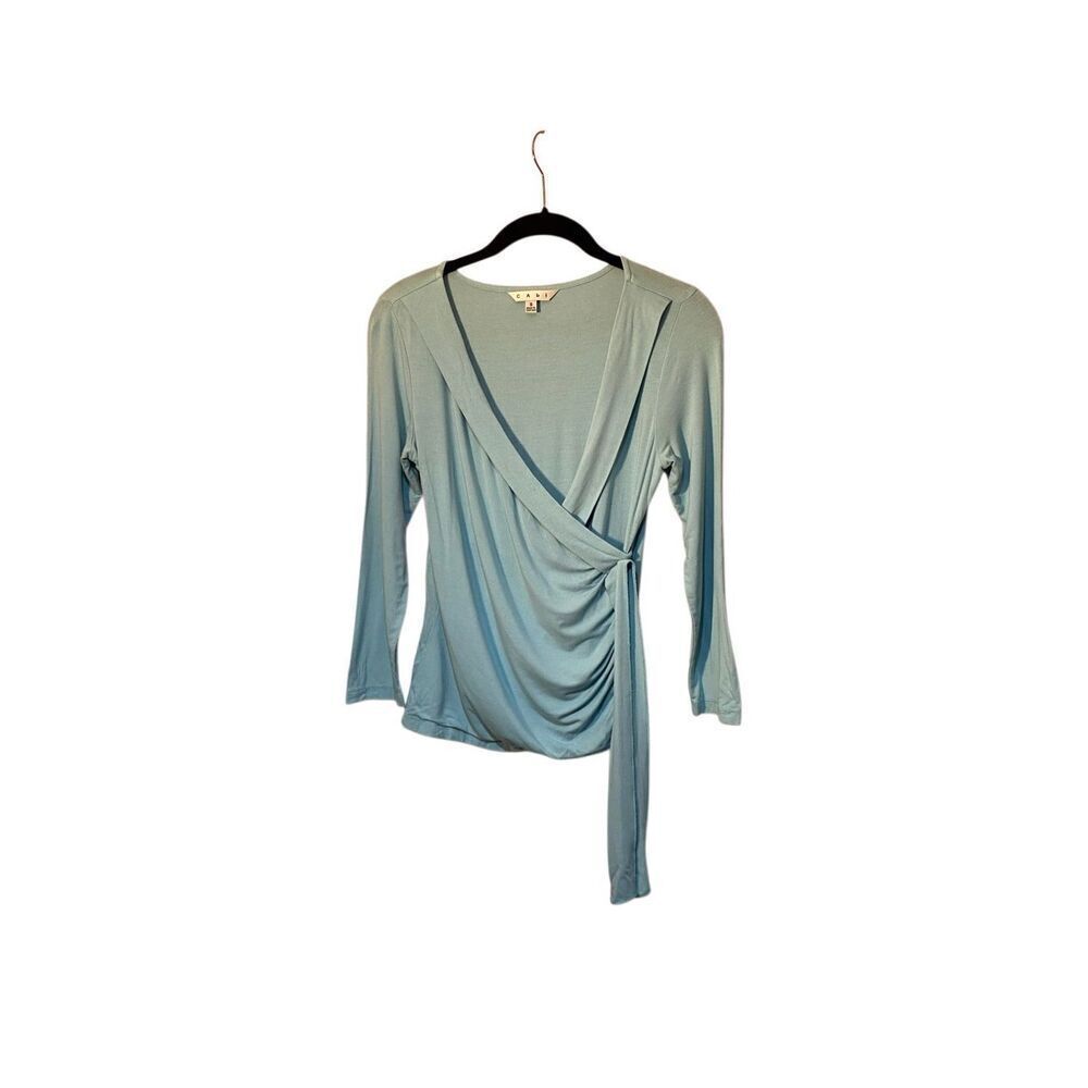 Cabi women’s blue 3/4 sleeve wrap top size small